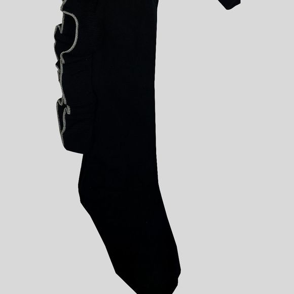 Zubii Girls Footed Tights Black Size 8 With Silver Ruffles Pack of 2 - Picture 3 of 4